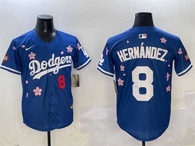 Men%27s Los Angeles Dodgers #8 Enrique Hernandez Royal 2025 Tokyo Series Limited Stitched Jersey